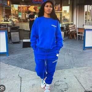 Fear of God Essentials x TMC Crenshaw sz S royal blue white jogger track pants